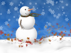 snowman-on-blue-background